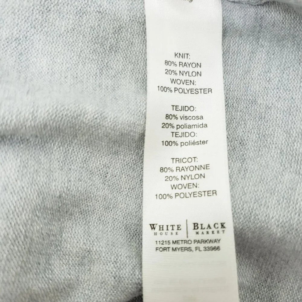 White House Black Market Gray Turtleneck Sweater With Back Pleat Womens M - Picture 4 of 6